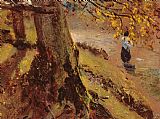 John Constable Study of tree trunks painting
