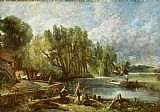 John Constable The Young Waltonians - Stratford Mill painting