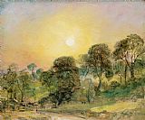John Constable Trees on Hampstead Heath at Sunset