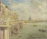 John Constable View of Somerset House Terrace and St. Paul's painting