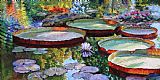 John Lautermilch Morning Sunlight on Fall Lily Pond