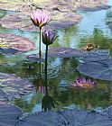 John Lautermilch Ripples and Pink Lilies