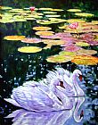 John Lautermilch Two Swans in the Lilies