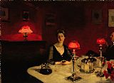 John Singer Sargent A Dinner Table at Night
