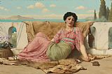 Quiet Prints - A Quiet Pet by John William Godward