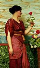 John William Godward A Red Rose