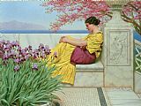 John William Godward Under the Blossom that Hangs on the Bough