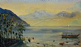 John William Inchbold Lake Leman with the Dents du Midi in the Distance painting
