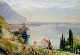 John William Inchbold The Castle at Chillon painting