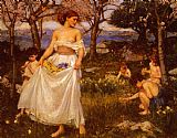 Song Prints - A Song of Springtime by John William Waterhouse