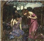 Nymphs Prints - Nymphs Finding The Head of Orpheus by John William Waterhouse