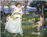 Song Prints - Song of Springtime c.1913 by John William Waterhouse
