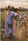 Oil Paintings - The Flower Picker Oil on Canvas by John William Waterhouse
