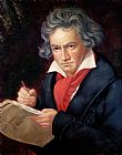 Ludwig Paintings - Ludwig van Beethoven Composing his Missa Solemnis by Joseph Carl Stieler