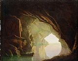 Joseph Wright of Derby  A Grotto in the Gulf of Salerno - Sunset painting