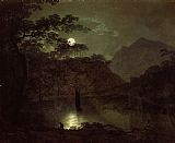 Joseph Wright of Derby A Lake by Moonlight painting