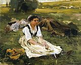 Jules Bastien Lepage Oil Study for Les Foins