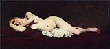 Reclining Nude Prints - A Reclining Nude by Jules Joseph Lefebvre