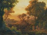 Classical Prints - Christ with Two Disciples in a Classical Landscape by Karoly, The Elder Marko