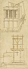 Architecture Prints - Architecture With Indoor Fountain From Atlantic Codex by Leonardo da Vinci