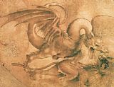 Leonardo Da Vinci Prints - Fight Between A Dragon And A Lion by Leonardo da Vinci