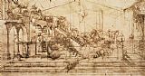 Leonardo Da Vinci Prints - Perspective Study For The Background Of The Adoration Of The Magi by Leonardo da Vinci