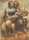 Leonardo Da Vinci Prints - The Virgin And Child With Saint Anne And The Infant Saint John The Baptist by Leonardo da Vinci