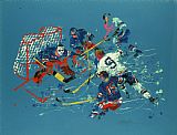 Leroy Neiman Blue Hockey