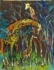 Leroy Neiman Giraffe Family