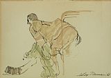 Hockey Paintings - Hockey 66' by Leroy Neiman