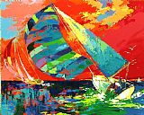 Leroy Neiman Orange Sky Sailing