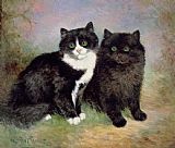 Pair Prints - A Pair of Pussy Cats by Lilian Cheviot