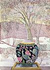Lillian Delevoryas Large Ginger Jar In Snowstorm