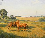 Newburyport Meadows Prints - Mare And Foal in a Meadow by Lionel Edwards