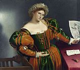 Gian Lorenzo Bernini Paintings - Portrait of a Woman Inspired by Lucretia by Lorenzo Lotto