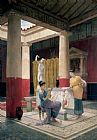 Column Paintings - Maidens in a Classical Interior by Luigi Bazzani