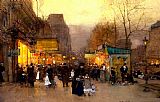 Luigi Loir Porte St Martin at Christmas Time in Paris