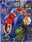 Circus Paintings - Blue Circus by Marc Chagall