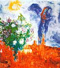 Marc Chagall Couple Au Dessus De St Paul