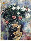 Marc Chagall Lovers Under Lilies 1925 painting