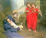 Marianne Stokes Angels Entertaining the Holy Child painting