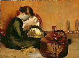 Marianne Stokes Polishing Pans painting