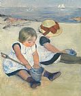 Mary Stevenson Cassatt Children Playing On The Beach painting