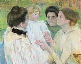 Mary Stevenson Cassatt Women Admiring a Child painting