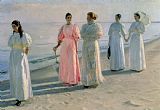 Michael Peter Ancher Promenade on the Beach