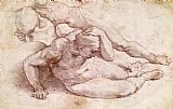Michelangelo Study of Three Male Figures