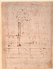 Michelangelo Buonarroti Design for The Tomb of Pope Julius II 1453 1513 Brown Ink on Paper Verso painting