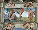 Michelangelo Buonarroti Fall of Mankind And Expulsion From Paradise Ceiling Painting in The Sistine Chapel painting