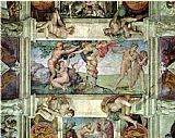 The Garden of Eden Prints - Sistine Chapel Ceiling 1508 12 Expulsion of Adam And Eve From The Garden of Eden by Michelangelo Buonarroti
