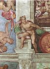 The Garden of Eden Prints - Sistine Chapel Ceiling 1508 12 Expulsion of Adam And Eve From The Garden of Eden Ignudo by Michelangelo Buonarroti